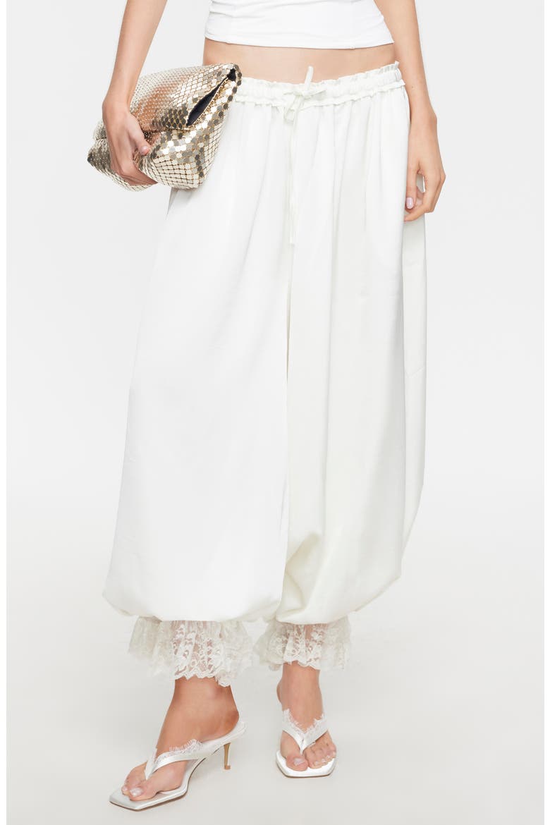 Kiss & Tell Bubble Hem Pants, Main, color, IVORY