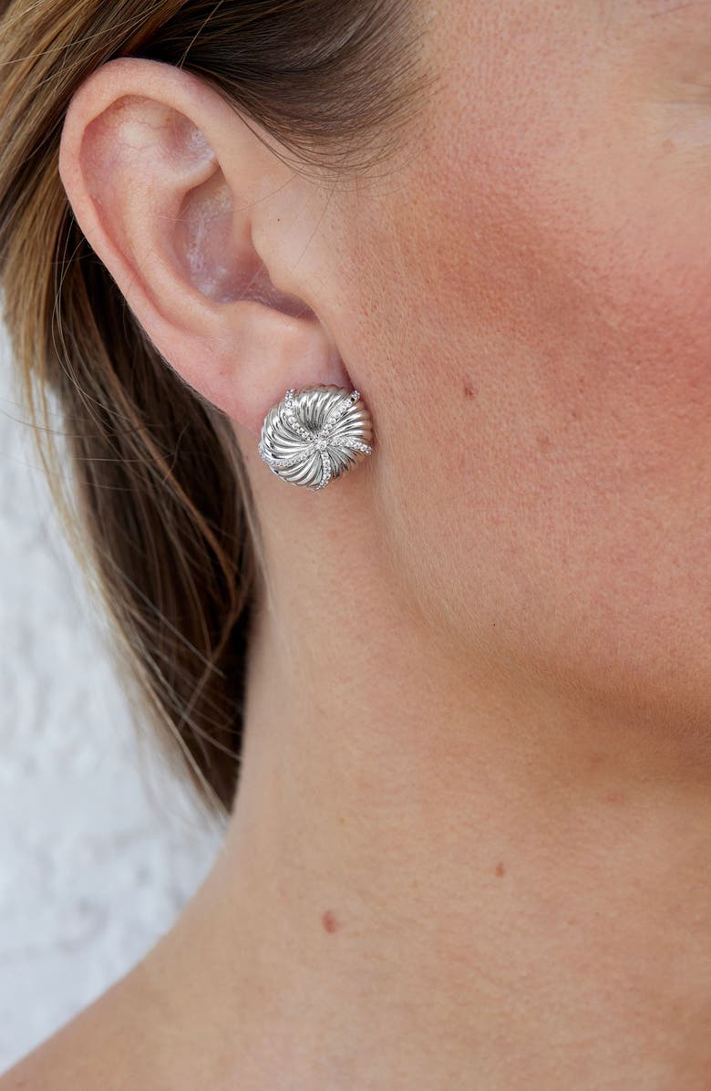 SAVVY CIE JEWELS Star Dollar Stud Earrings, Alternate, color, Silver