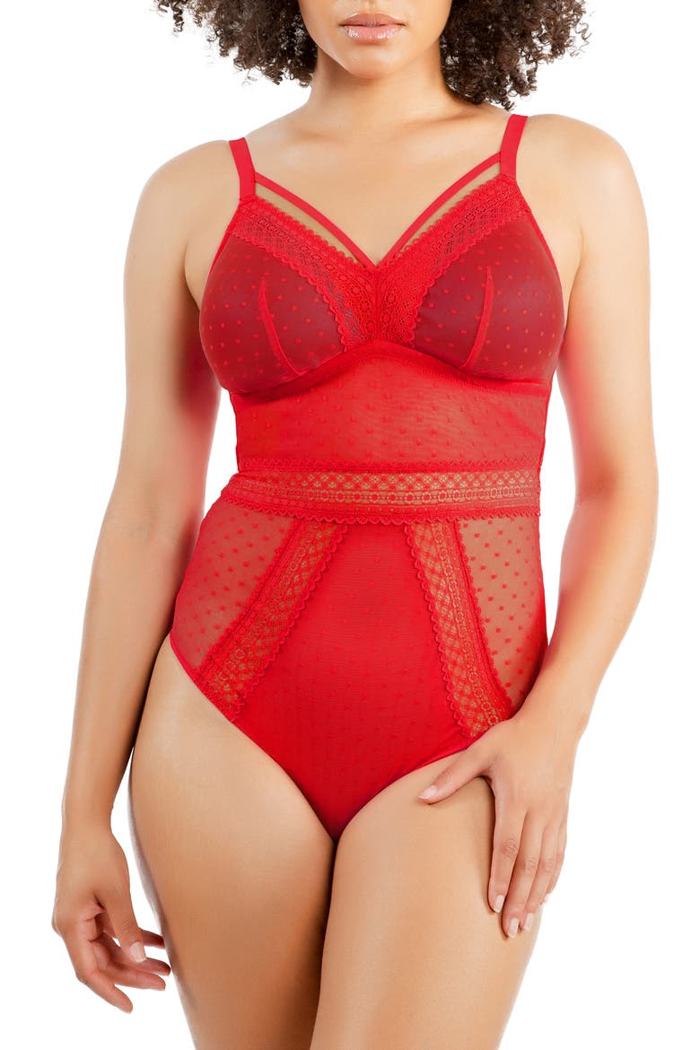 Mia Wire-Free Full Bust Bodysuit, Main, color, RACING RED