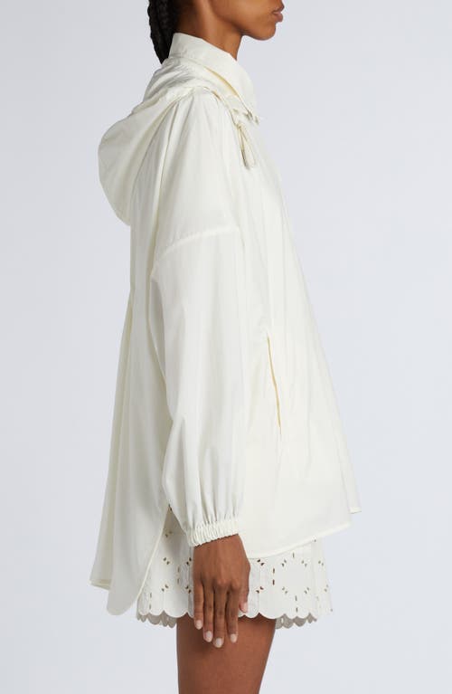 Moncler Hooded Shirt Jacket In White