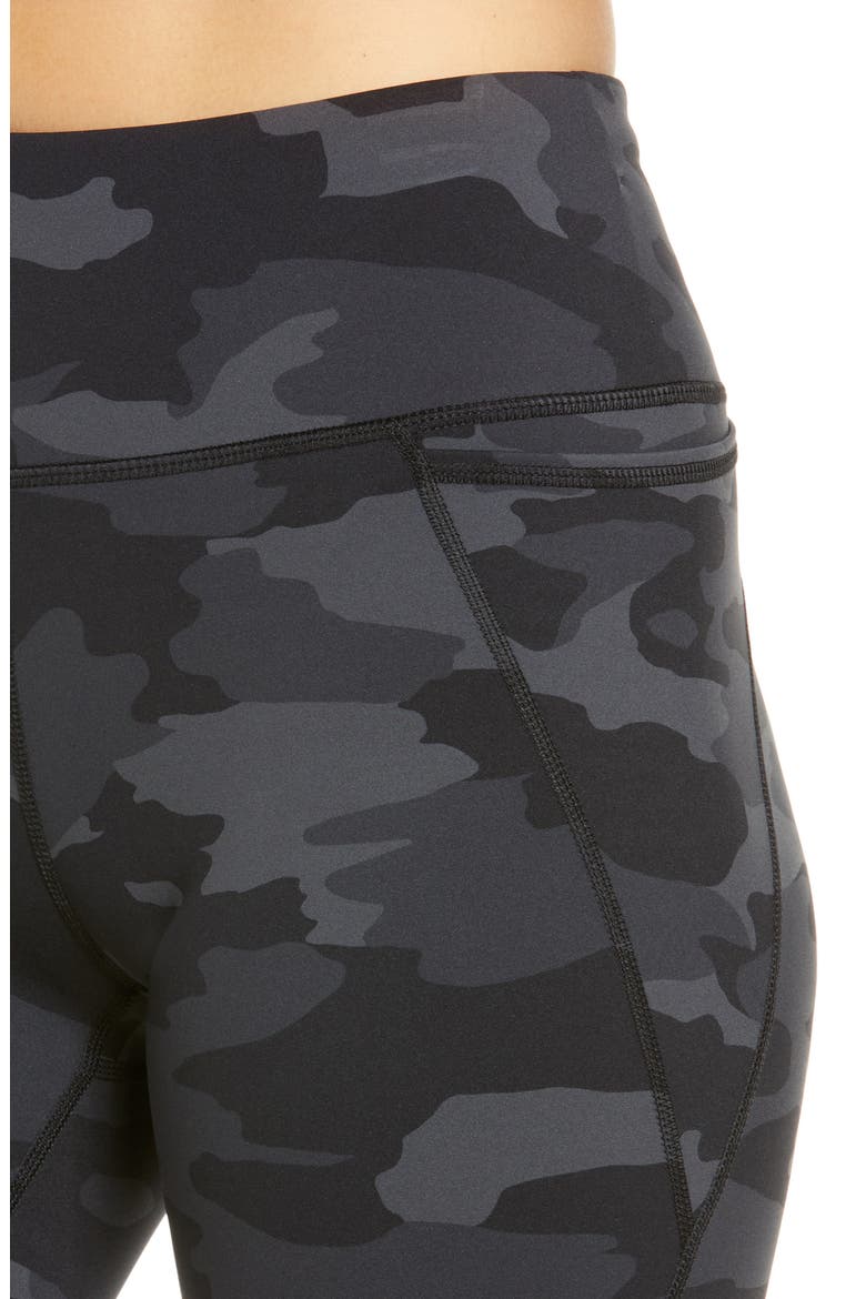 Power High Waist Pocket Bike Shorts, Alternate, color, BLACK TONAL CAMO PRINT