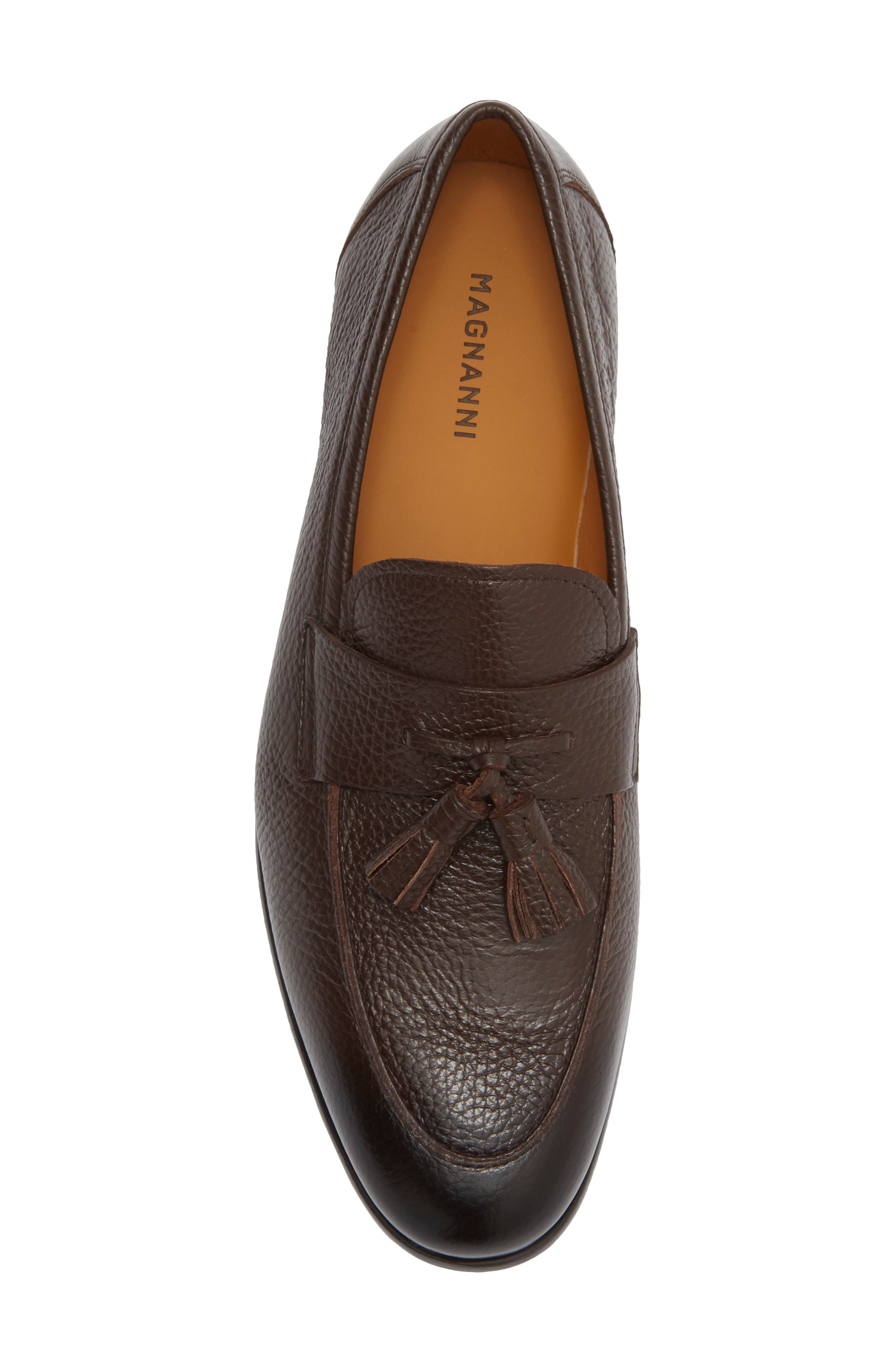Magnanni Tavarez Tassel Loafer, Alternate, color, Mid Brown Pebble