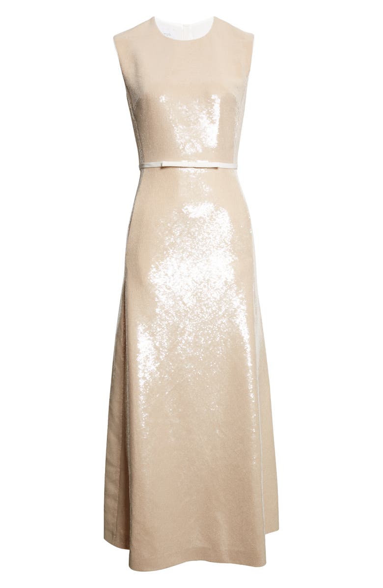 Giambattista Valli Sleeveless Sequin Gown, Alternate, color, Camel