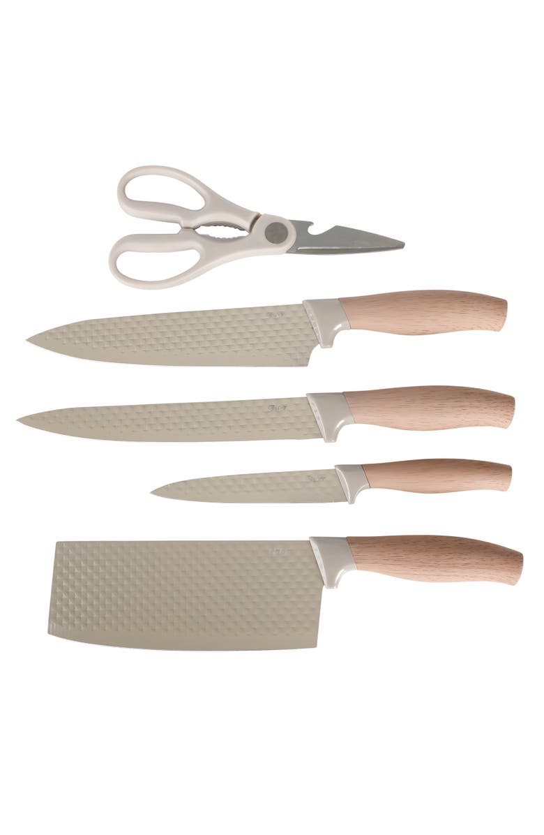 OSTER Gunderson 6-Piece Stainless Steel Kitchen Knife Block Set, Alternate, color, Silver