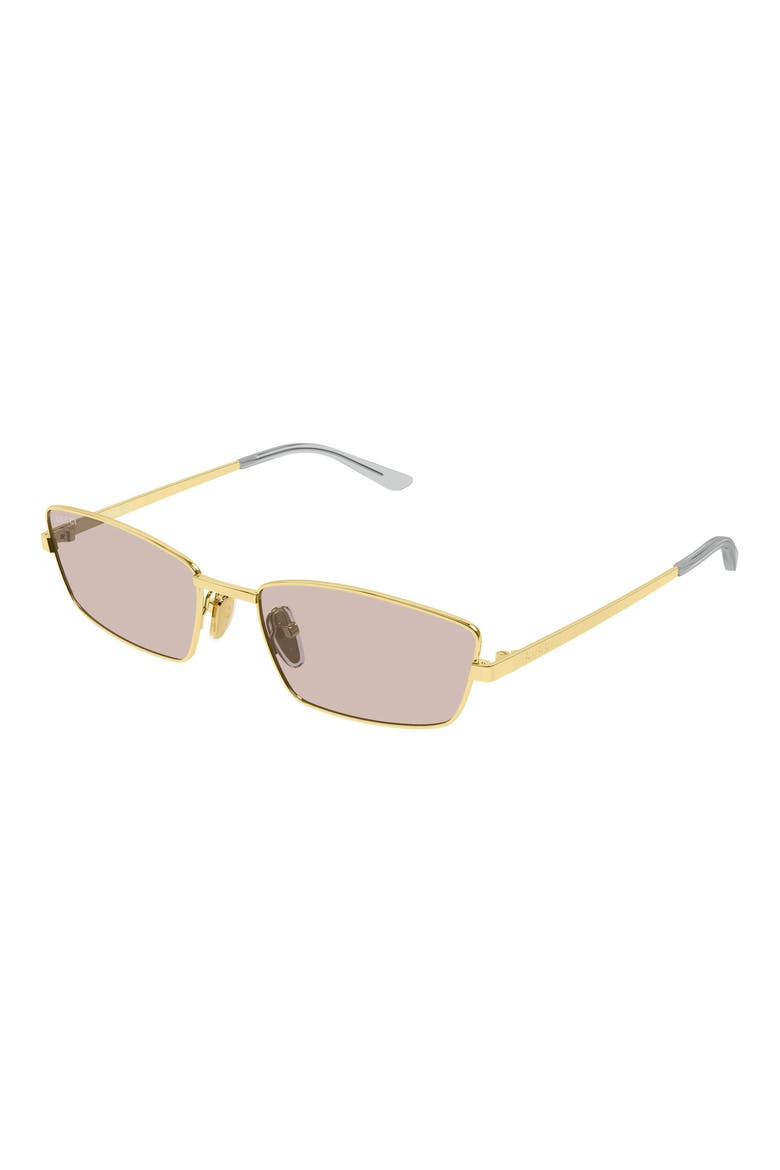 61mm Gradient Rectangle Sunglasses, Alternate, color, GOLD