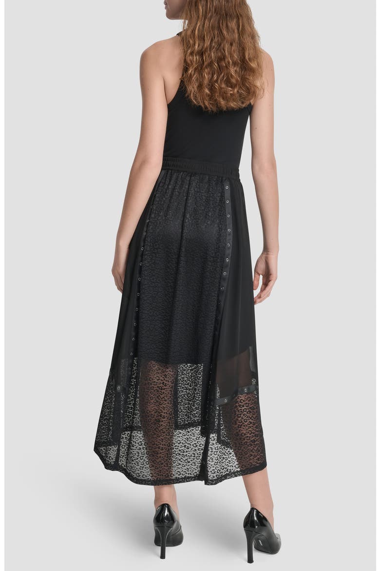 Leopard Spot Mesh A-Line Skirt, Alternate, color, BLACK