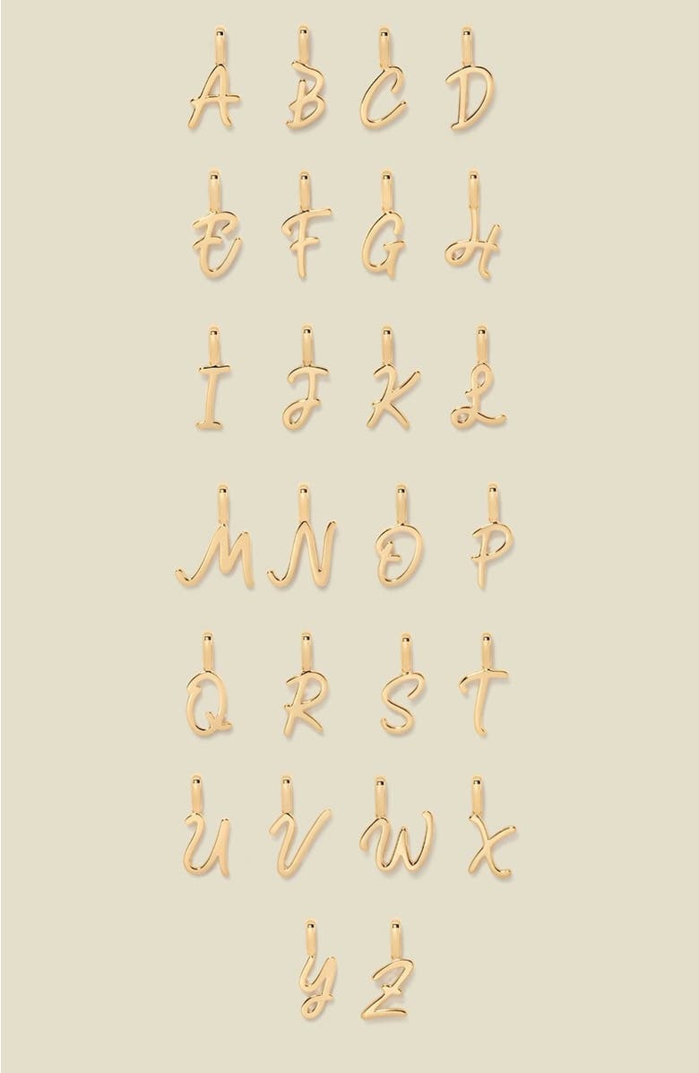 MADE BY MARY Script Initial Charm Gold Vermeil, Alternate, color, Gold Vermeil Initial J