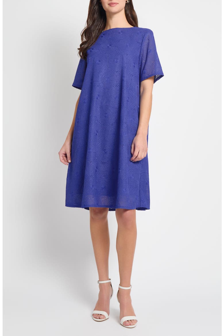 Embroidered Shift Dress, Main, color, SAPPHIRE SEA