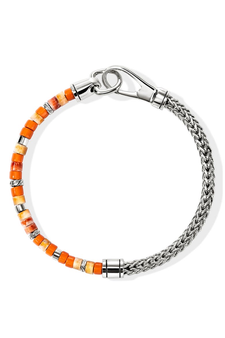 Heishi Bead Bracelet, Alternate, color, SILVER