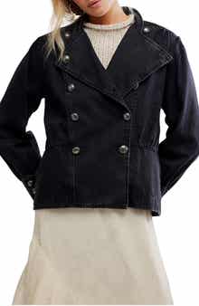 Free People Imogene Double Breasted Denim Jacket