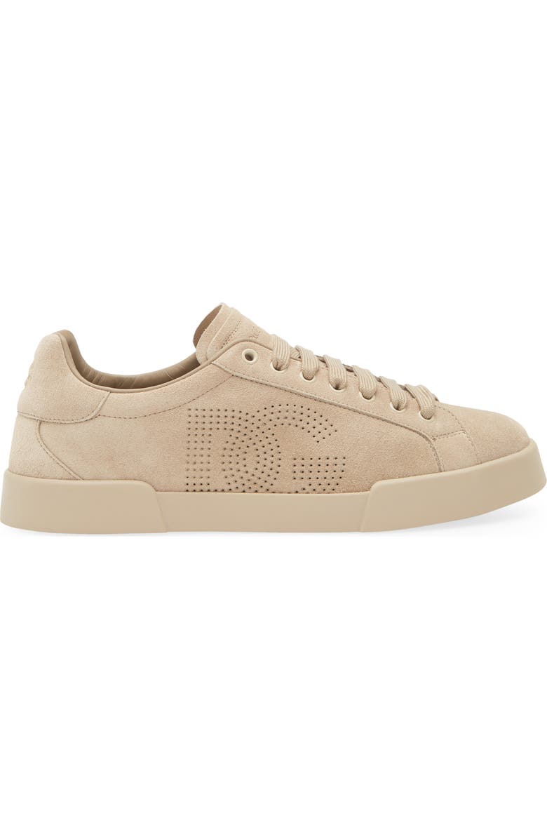 Dolce&Gabbana Perforated Logo Low Top Sneaker, Alternate, color, 80703-Sabbia