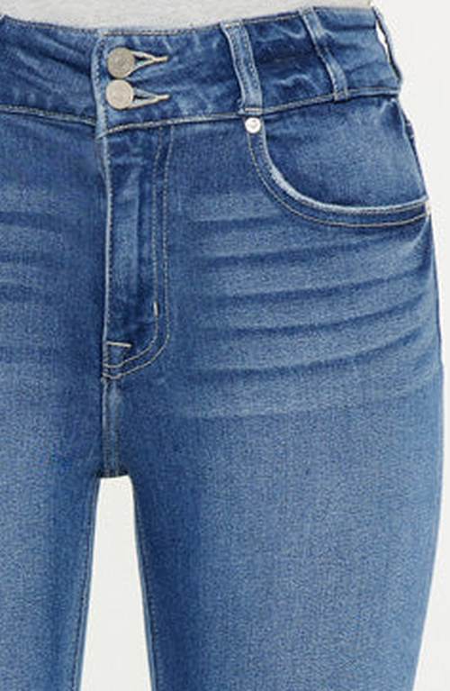 Kancan Esme Essentials High Rise Slim Straight Leg Jeans In White