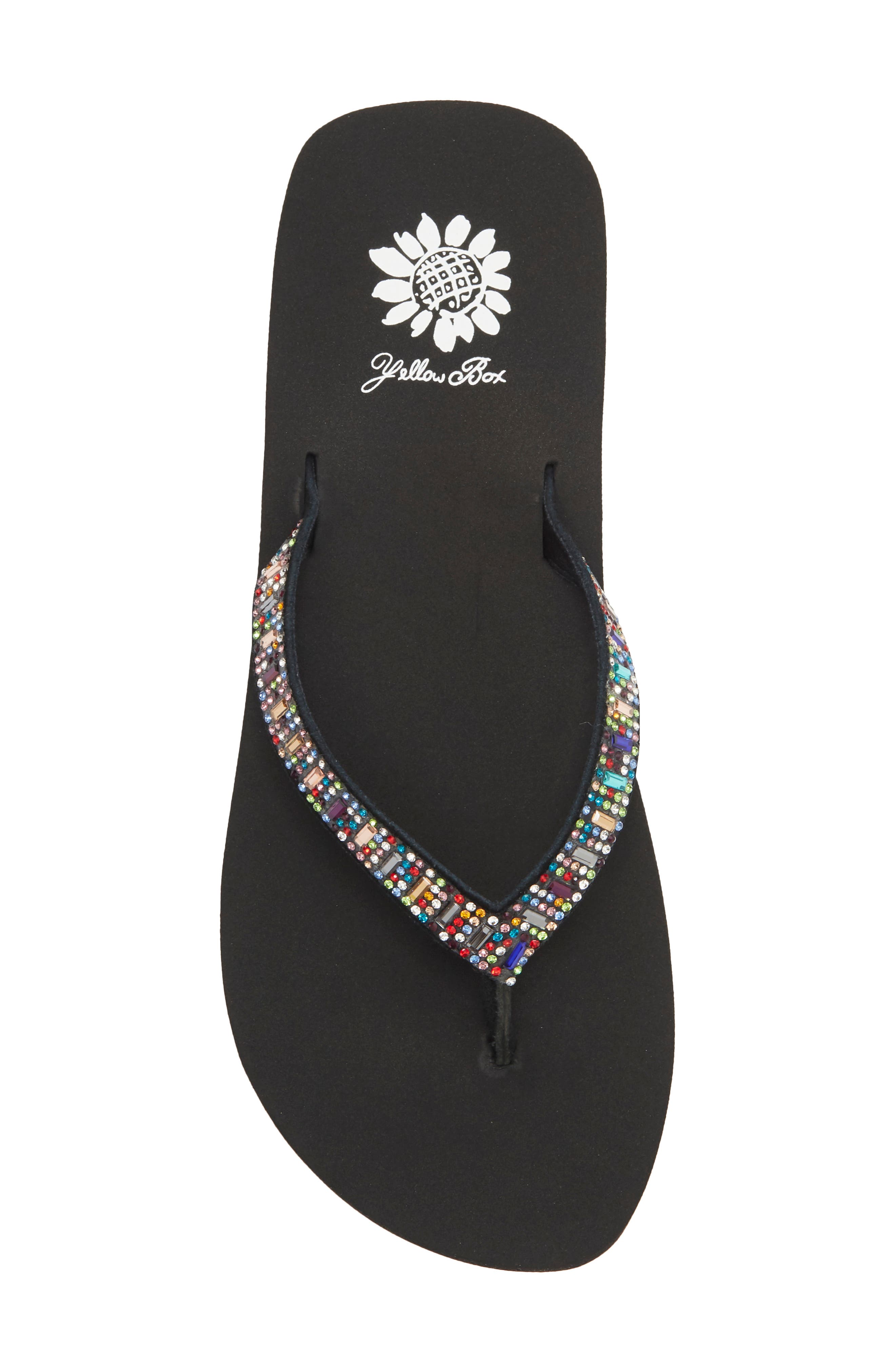Yellow Box Premium Zemily Embellished Flip Flop, Alternate, color, Black