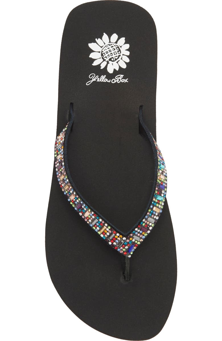 Yellow Box Premium Zemily Embellished Flip Flop, Alternate, color, Black