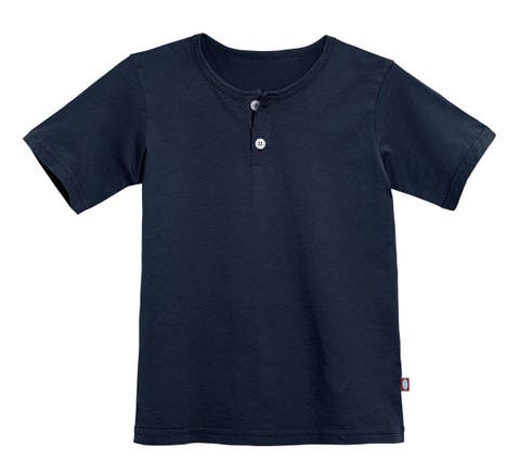 Boys Soft 100% Organic Cotton Jersey Short Sleeve Henley Tee (Toddler, Little Kid, Big Kid)