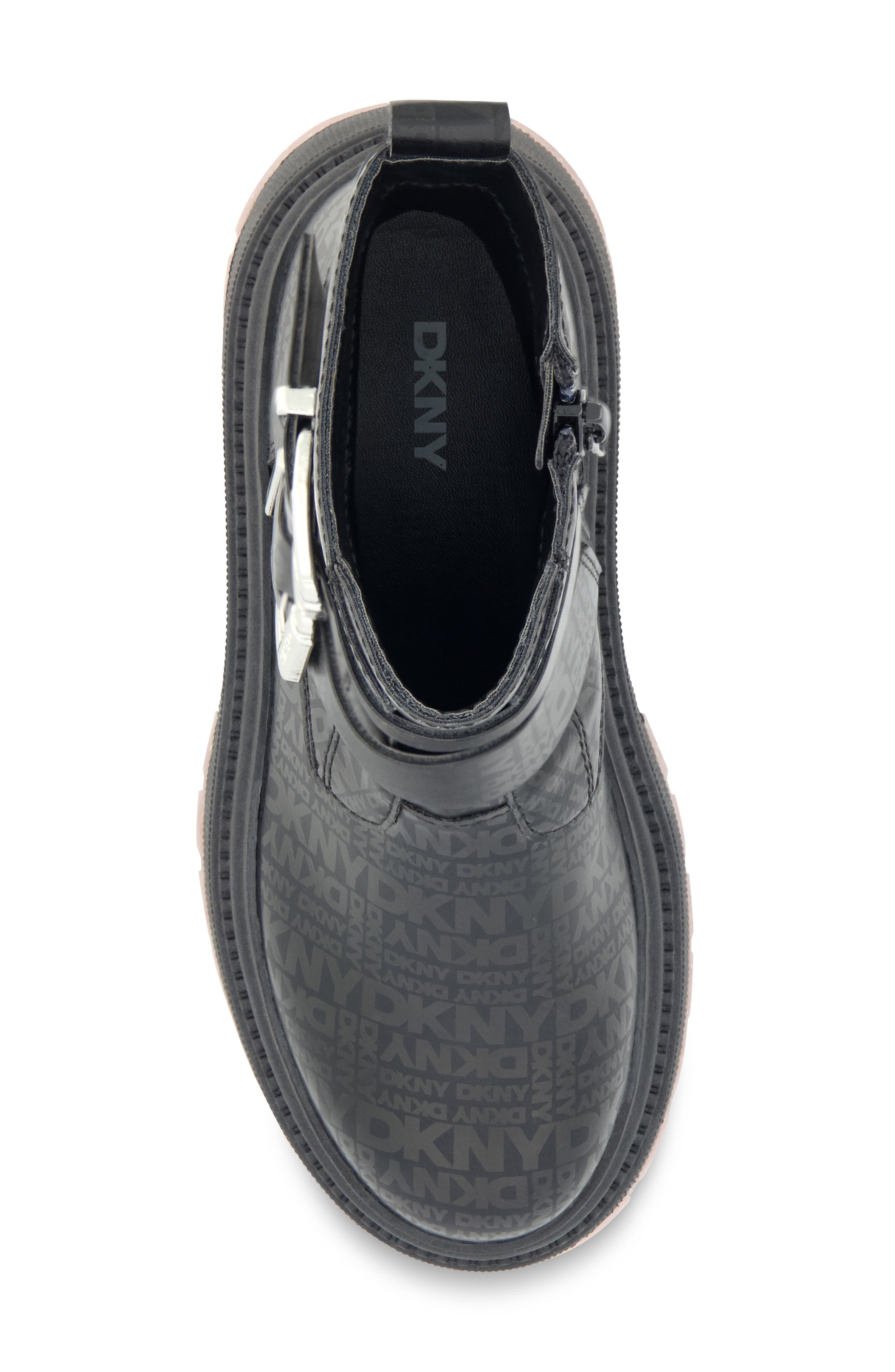 DKNY Kids' Crissa Buckle Boot, Alternate, color, Black / Pink