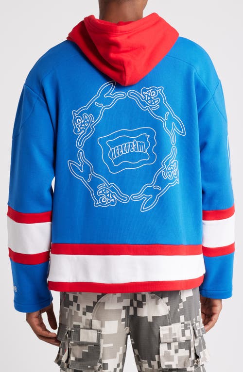 Icecream Wayne Colorblock Cotton Graphic Hoodie