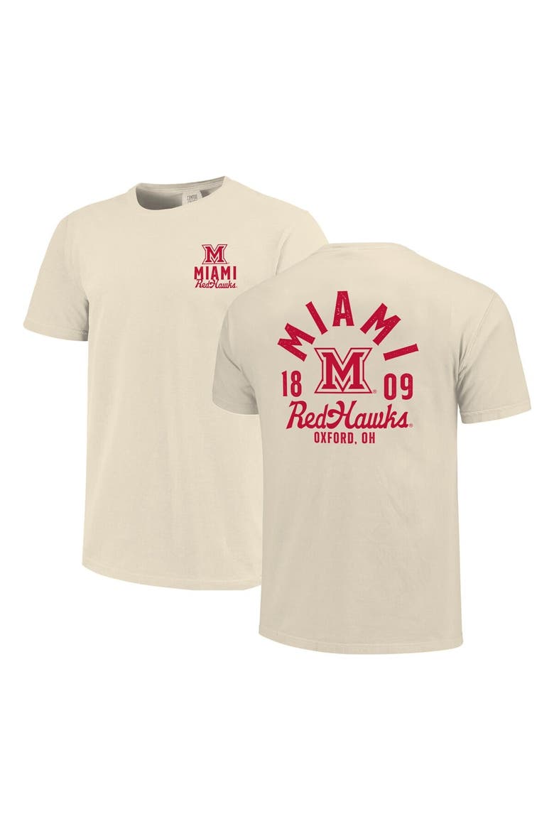 Men's Cream Miami University RedHawks Comfort Colors Mascot Overlay T-Shirt, Main, color, Cream
