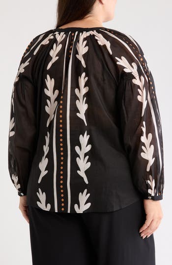 Dr2 By Daniel Rainn Border Print Button-up Shirt In Multi
