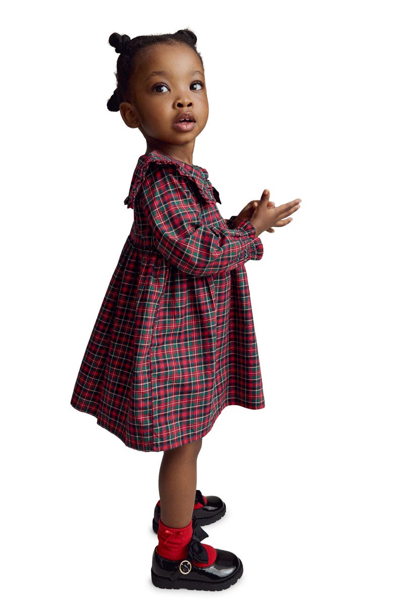 NEXT Kids' Tartan Long Sleeve Cotton Dress, Alternate, color, 