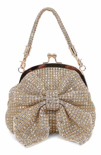 Rhinestone Embellished Bow Handbag