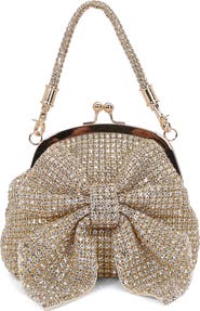 BERNESS Rhinestone Embellished Bow Handbag