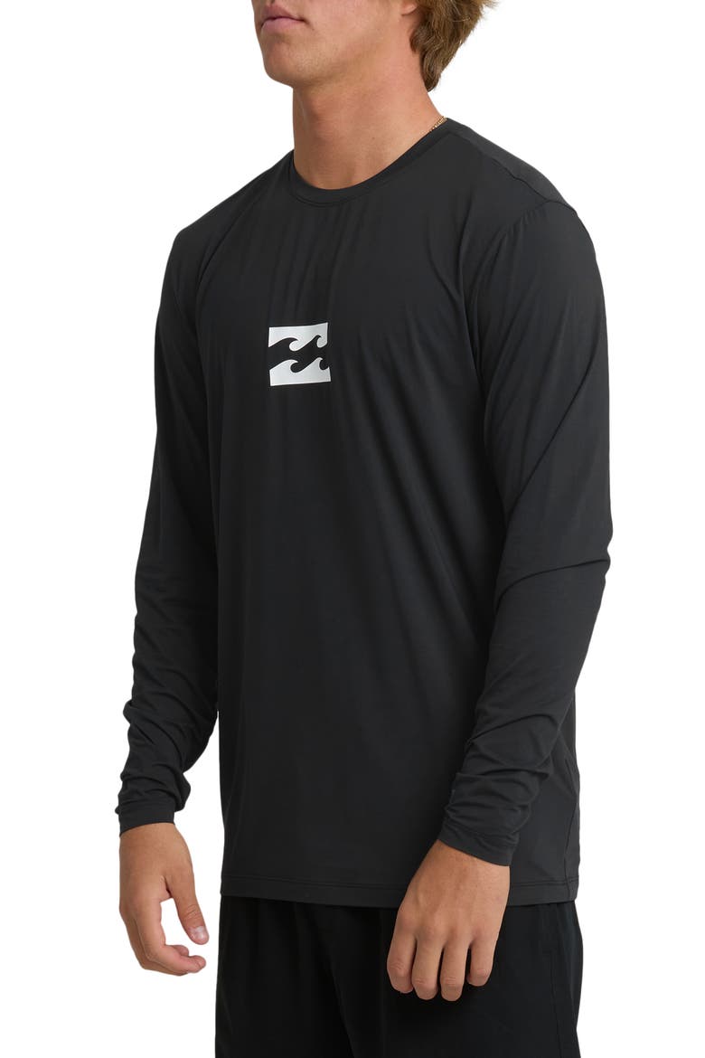 All Day Wave Graphic Long Sleeve UPF 50+ Surf T-Shirt, Alternate, color, BLACK