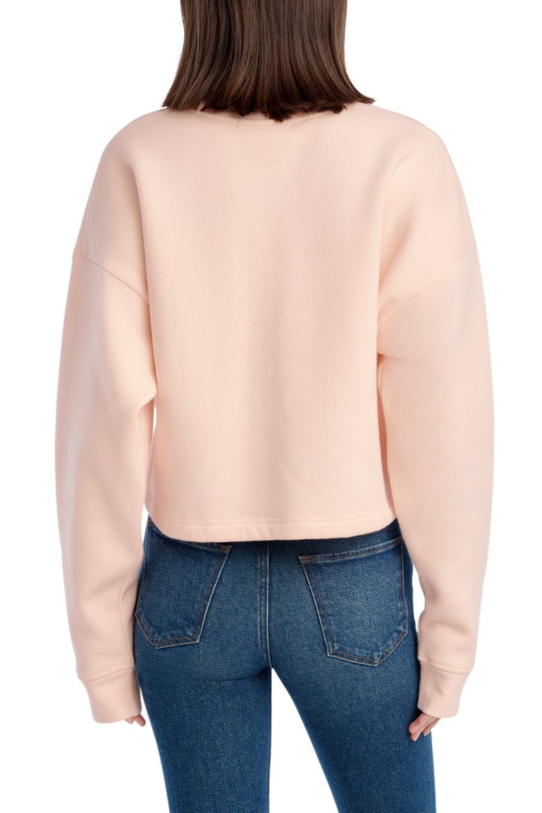 The Collegiate Logo Crop Sweatshirt, Alternate, color, PALE PINK/ WHITE
