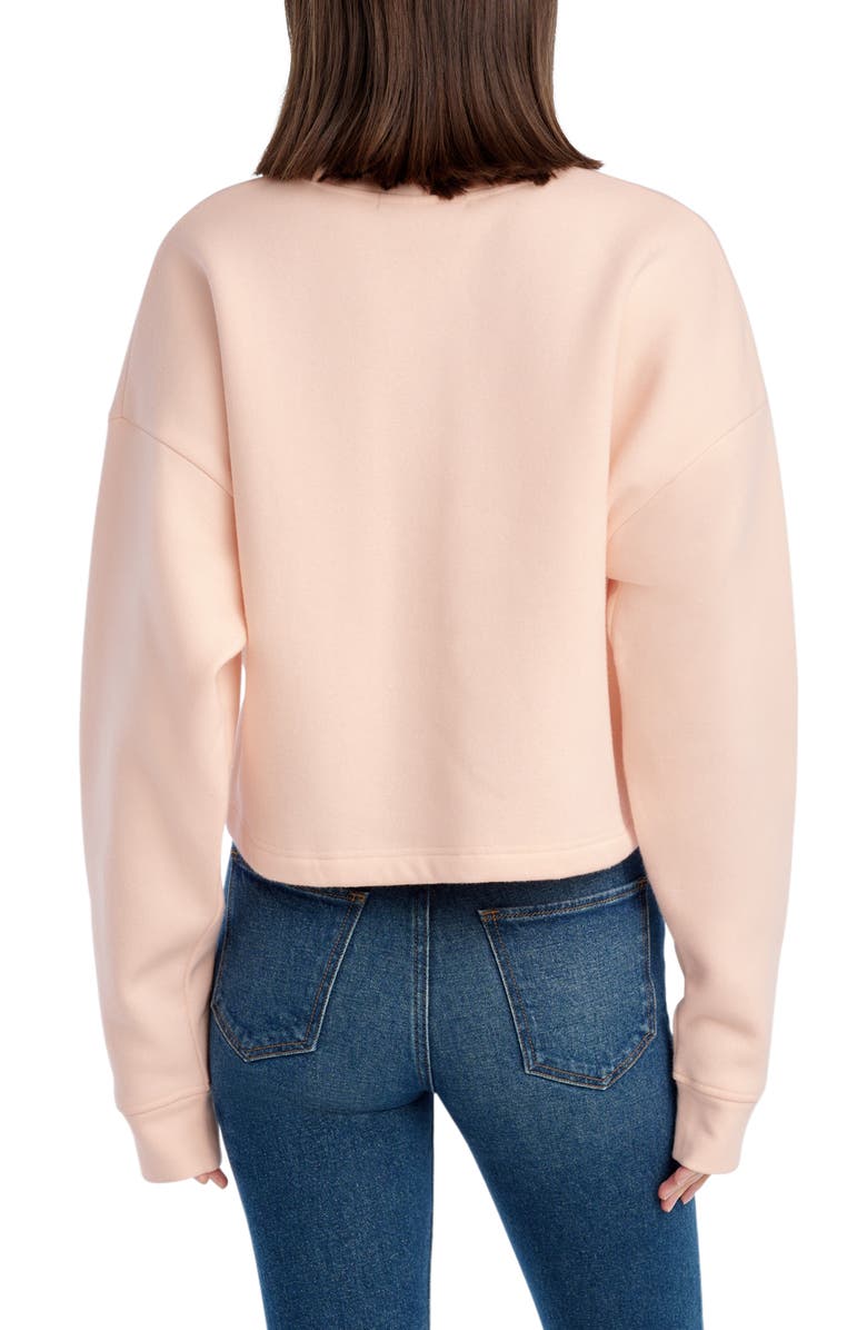 Favorite Daughter The Collegiate Logo Crop Sweatshirt, Alternate, color, Pale Pink/ White