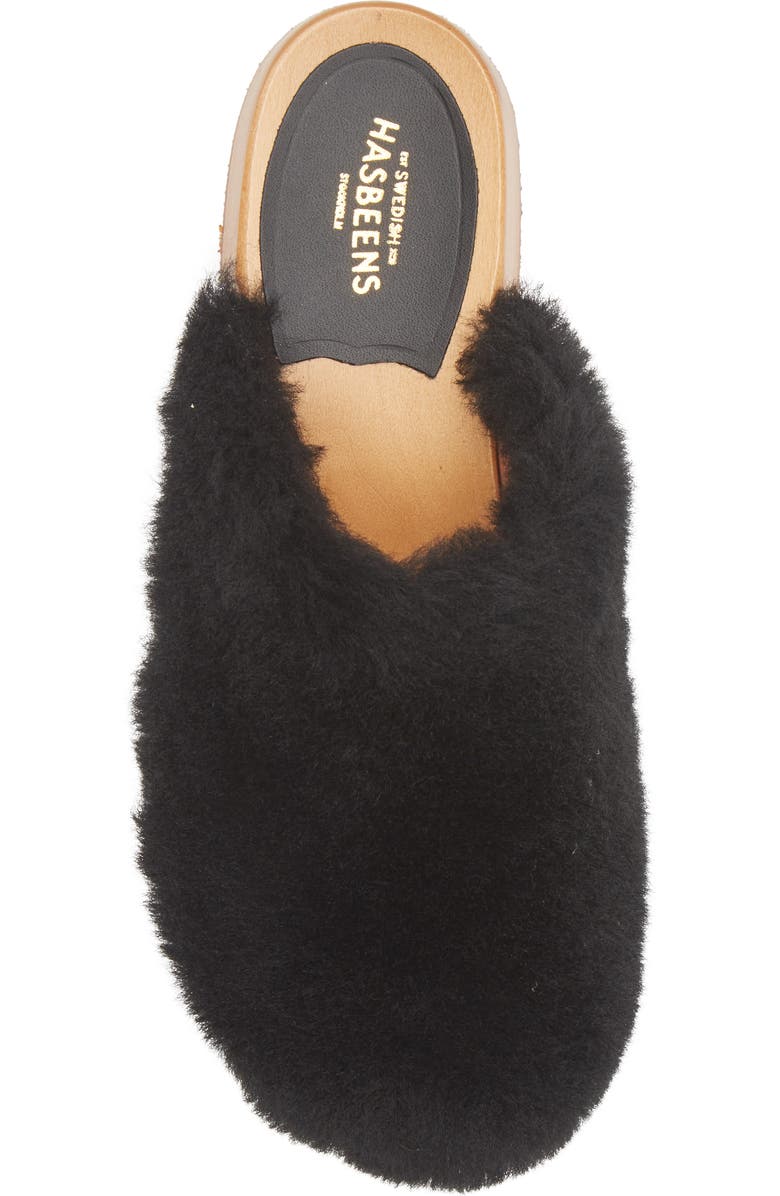 Swedish Hasbeens Fluff Genuine Shearling Clog, Alternate, color,