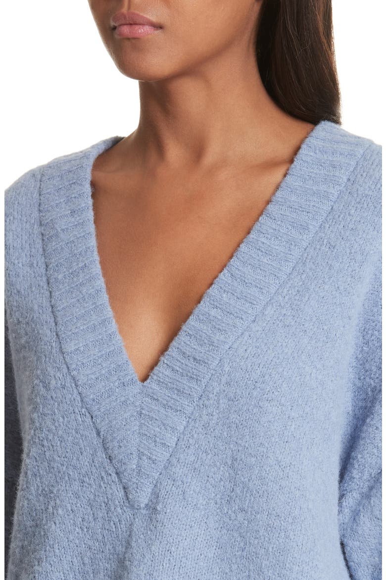V-Neck Sweater, Alternate, color, BLUE
