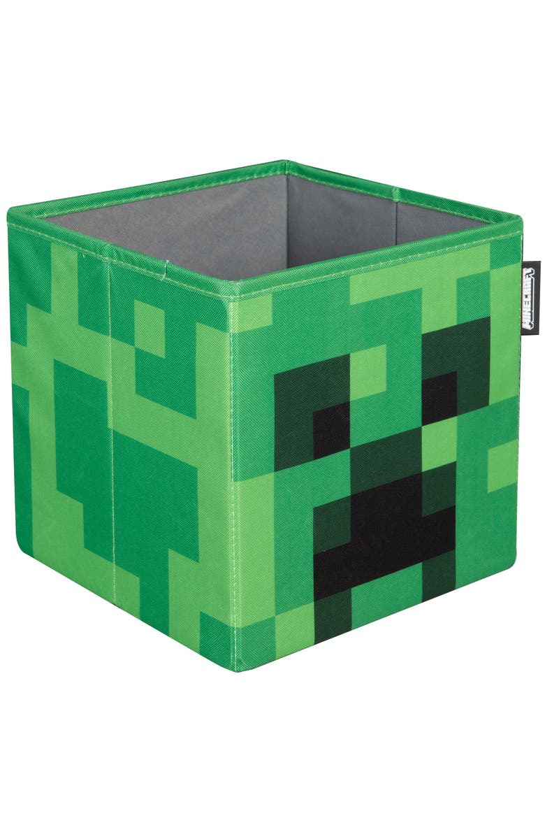 Fabric Storage Boxes 2 Piece Creeper & Crafting Table, 10 Inch, Alternate, color, Multicolored