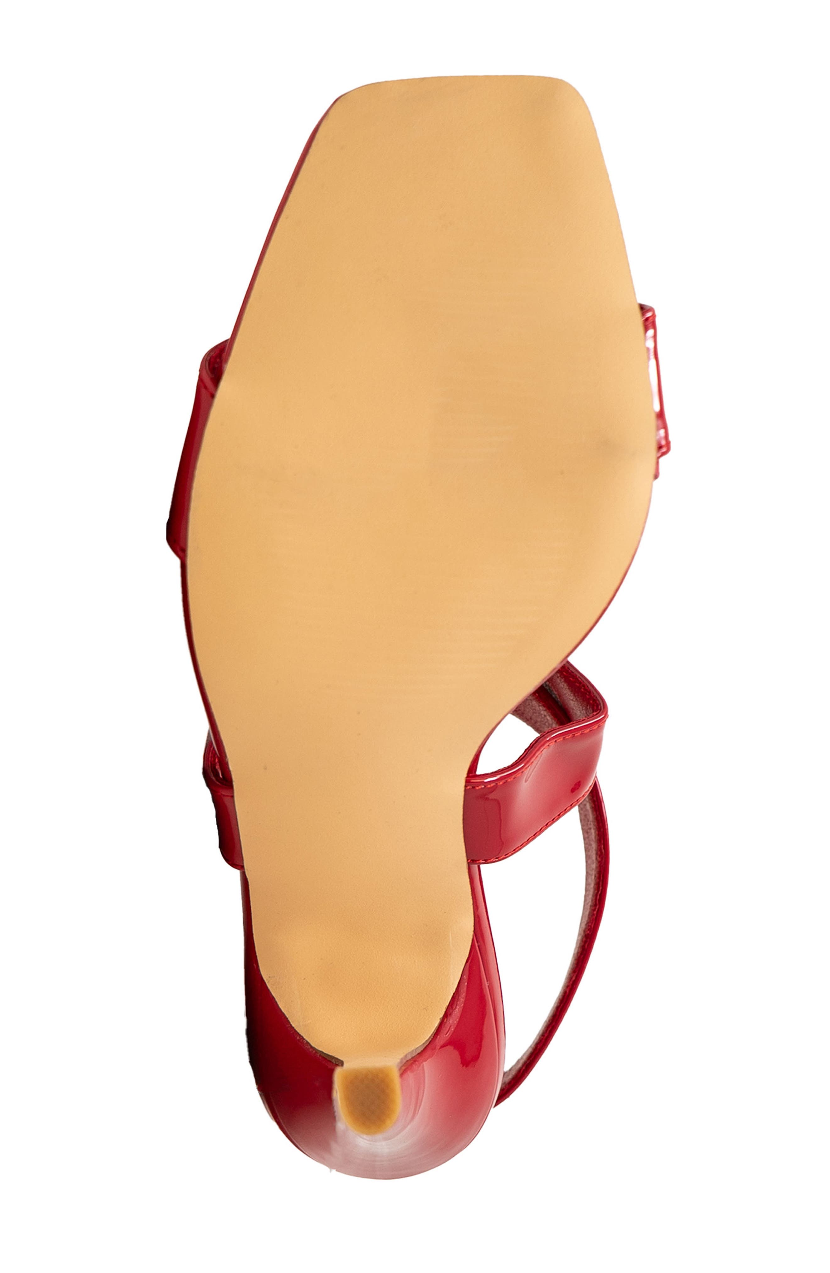 Crisscross Strap Sandal, Alternate, color, RED PATENT