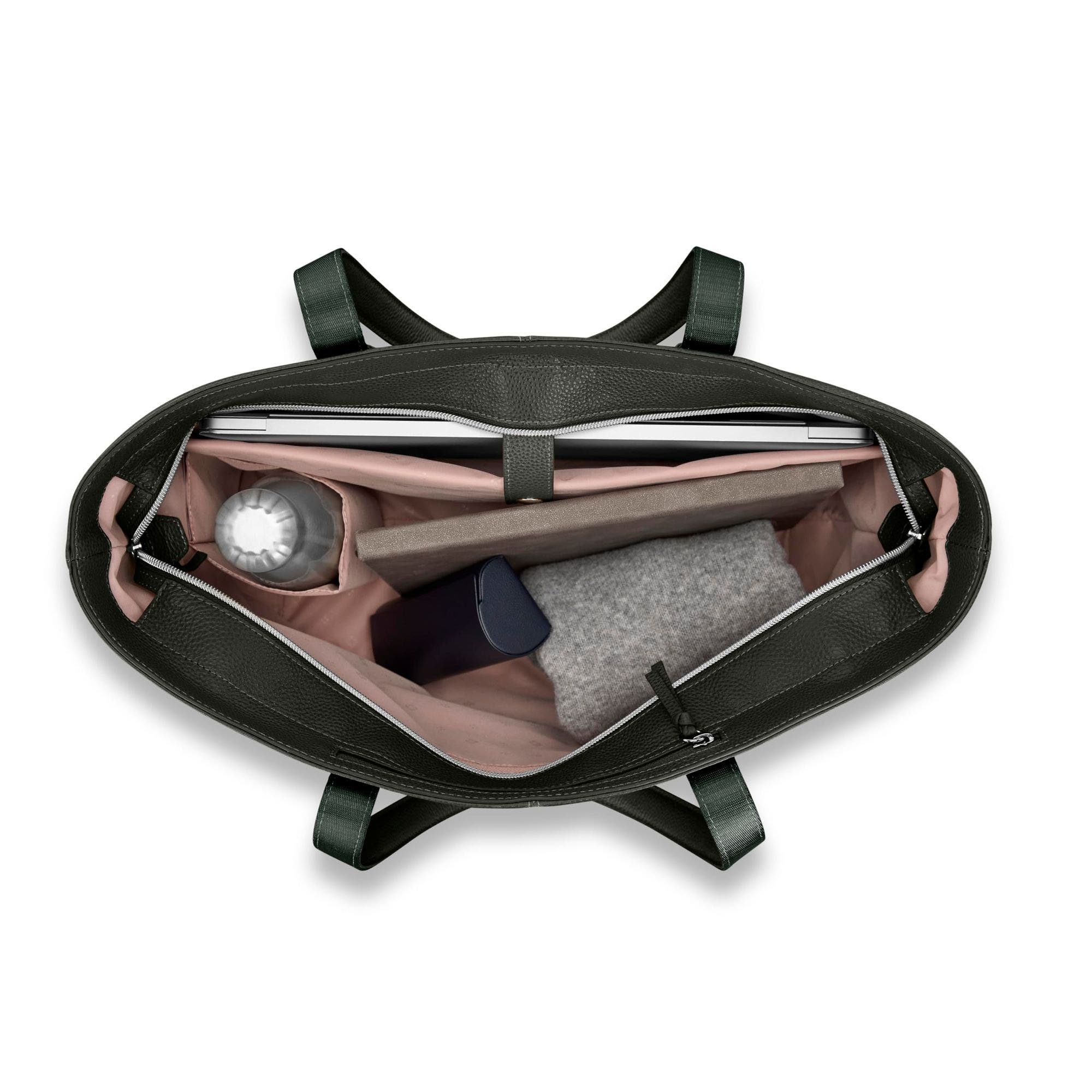 Mobile Solution 2 Leather Tote with Laptop Sleeve, Alternate, color, Olive