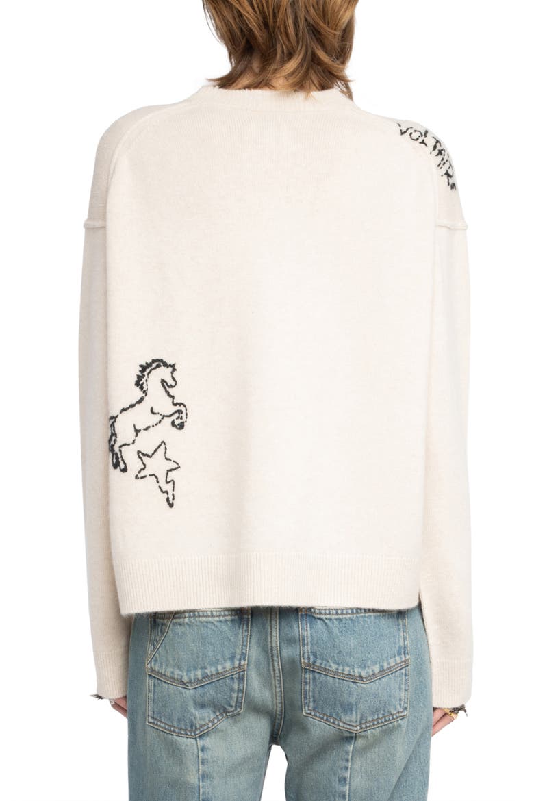 Markus Heart Cashmere Sweater, Alternate, color, ECRU