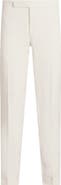 Ralph Lauren Purple Label Gregory Flat Front Silk & Linen Canvas Trousers