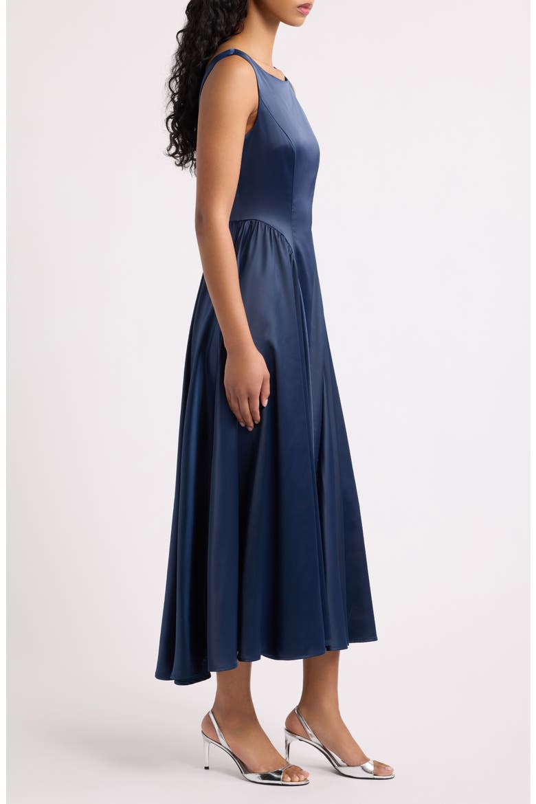 Blanche Heavy Satin Maxi Dress, Alternate, color, NAVY NAVY