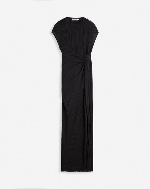 Lanvin Twist-detailing Midi Dress In Black