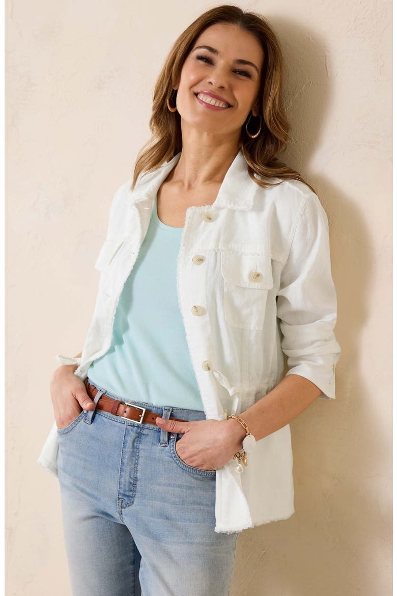 Two Palms Linen Utility Jacket, Alternate, color, WHITE