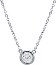 Crislu Cubic Zirconia Bezel Pendant Necklace