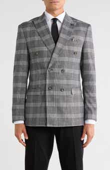 Double Breasted Glen Plaid Sport Coat