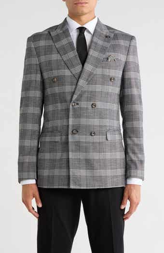 Double Breasted Glen Plaid Sport Coat
