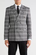 Stacy Adams Double Breasted Glen Plaid Sport Coat