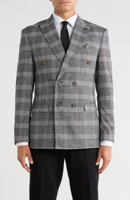 Stacy Adams Double Breasted Glen Plaid Sport Coat