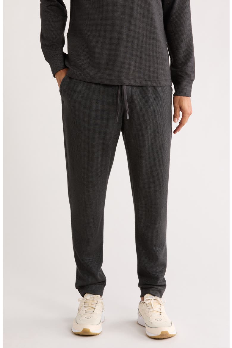 Waffle Knit Joggers, Main, color, GREY DARK CHARCOAL HEATHER