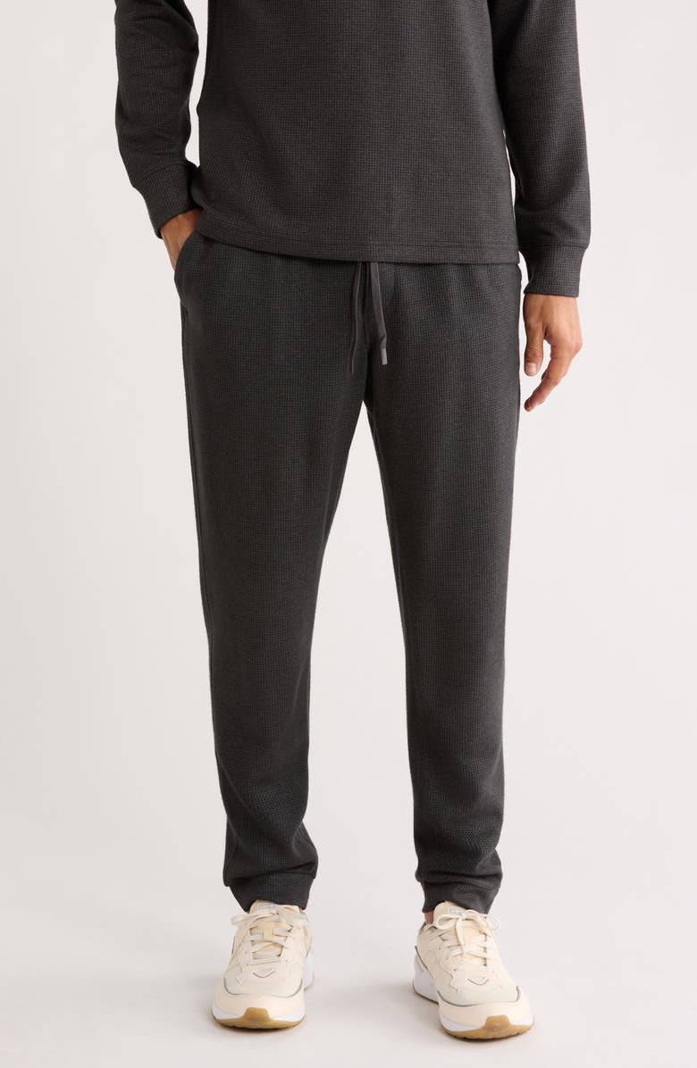 Z by Zella Waffle Knit Joggers, Main, color, Grey Dark Charcoal Heather