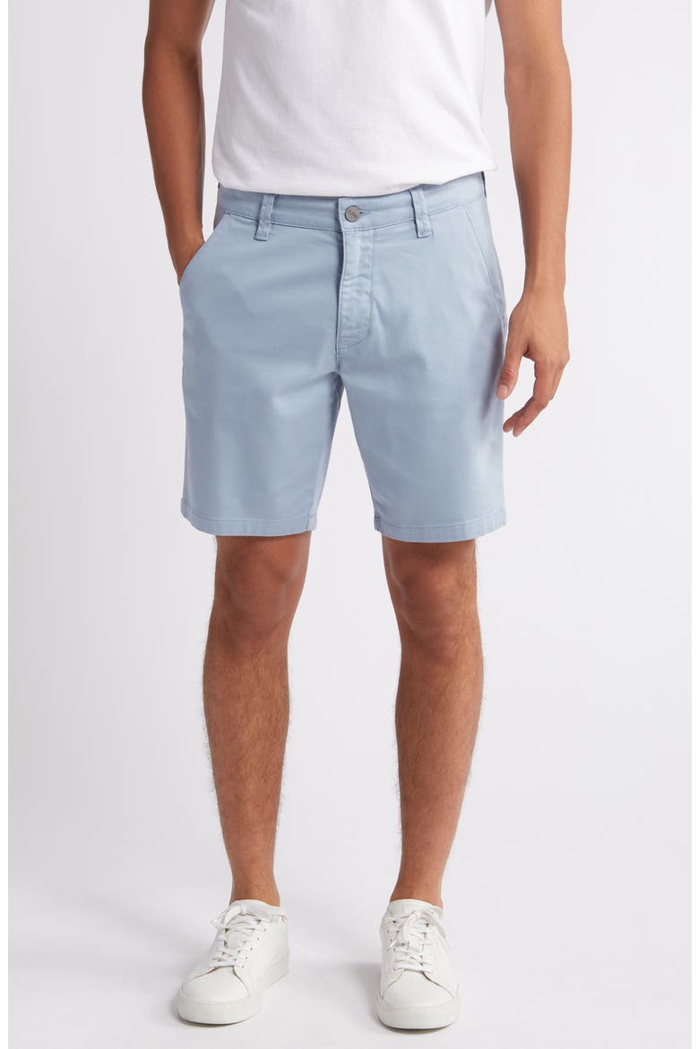 Arizona CoolMax® Slim Fit Flat Front Chino Shorts, Main, color, FADED DENIM SUMMER