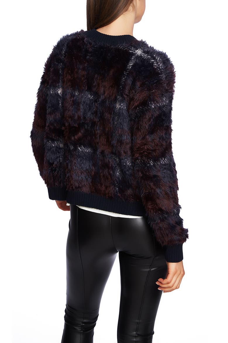 Plaid Eyelash Sweater, Alternate, color, LUNAR NAVY