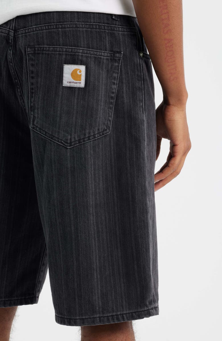 Carhartt Work In Progress Rylan Loose Fit Stripe Cotton Denim Shorts, Alternate, color, Rylan Stripe Black Stone