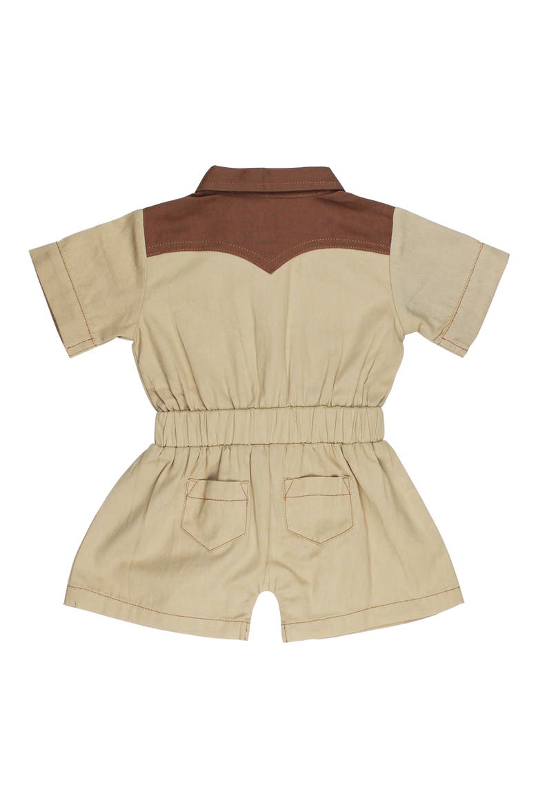 Organic Cotton Western Romper, Alternate, color, OATMEAL
